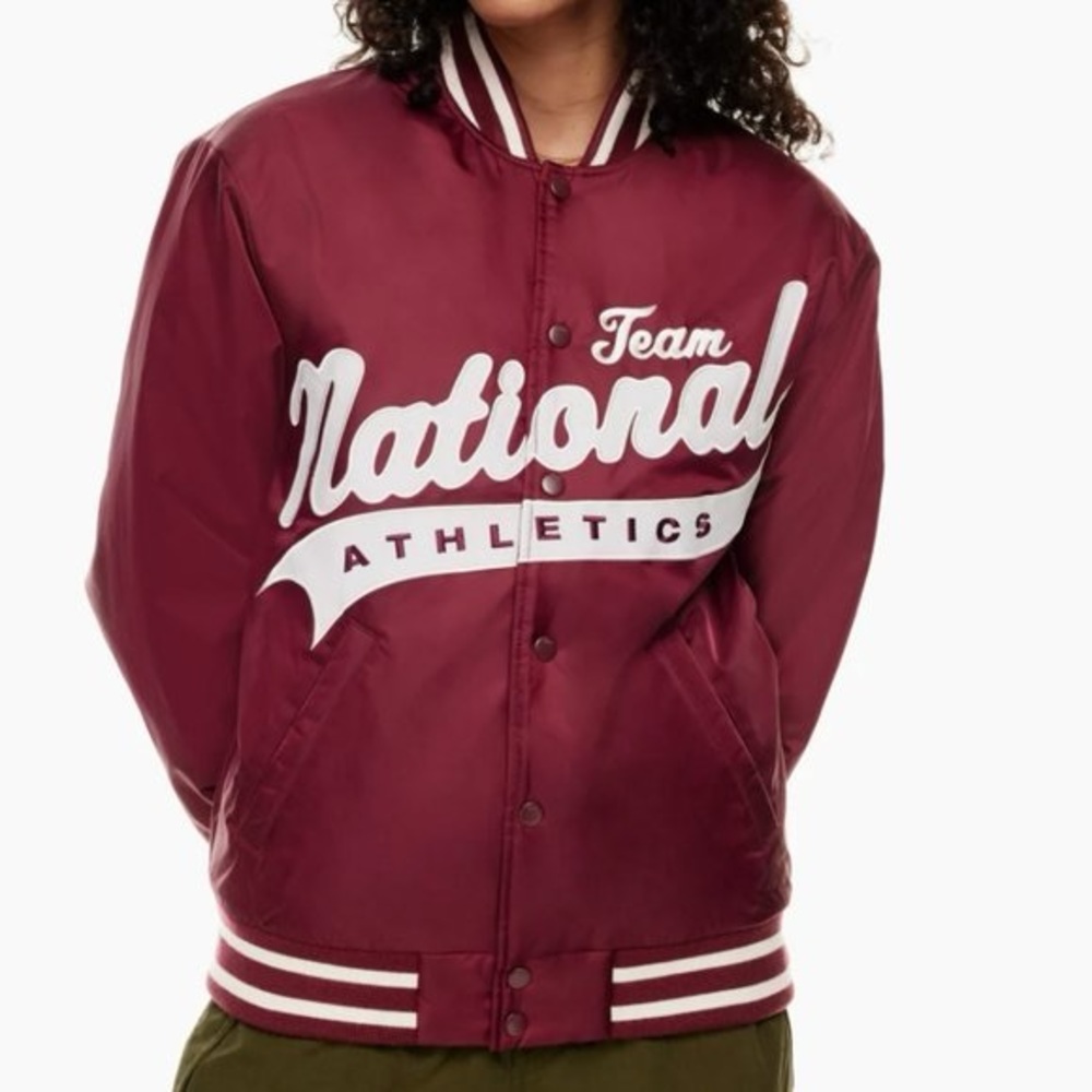 Aritzia Maroon Tna “National” Varsity Stadium Jacket size large